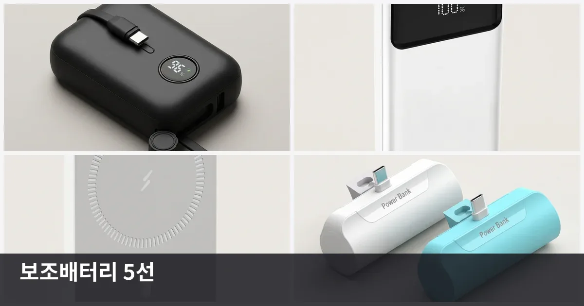 휴대폰 배터리 걱정 없이, 상황별 보조배터리 5선