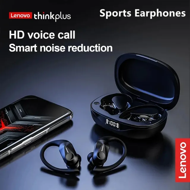 마이크, LED 전원 디스플레이, Hifi 스테레오 사운드 Bluetooth 5.3 TWS HeadphHeadphones가 포함된 기존 Lenovo XT80 스포츠 무선 이어폰